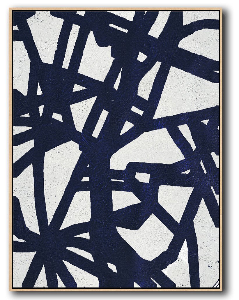 Large Abstract Painting,Navy Blue Abstract Painting Online,Acrylic Painting On Canvas